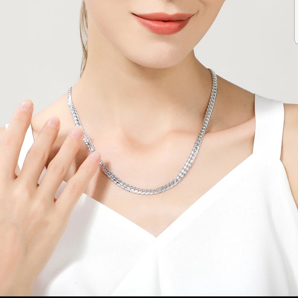 925 Sterling silver necklace for women men - Picture 4 of 4